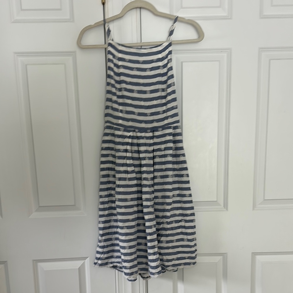 SO Blue and White Striped Midi Dress